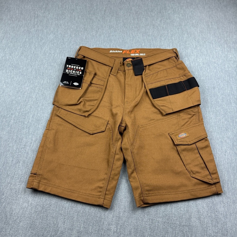 Dickies X Traeger Shorts Mens 30 Brown Ultimate Grilling Collection Canvas NWT